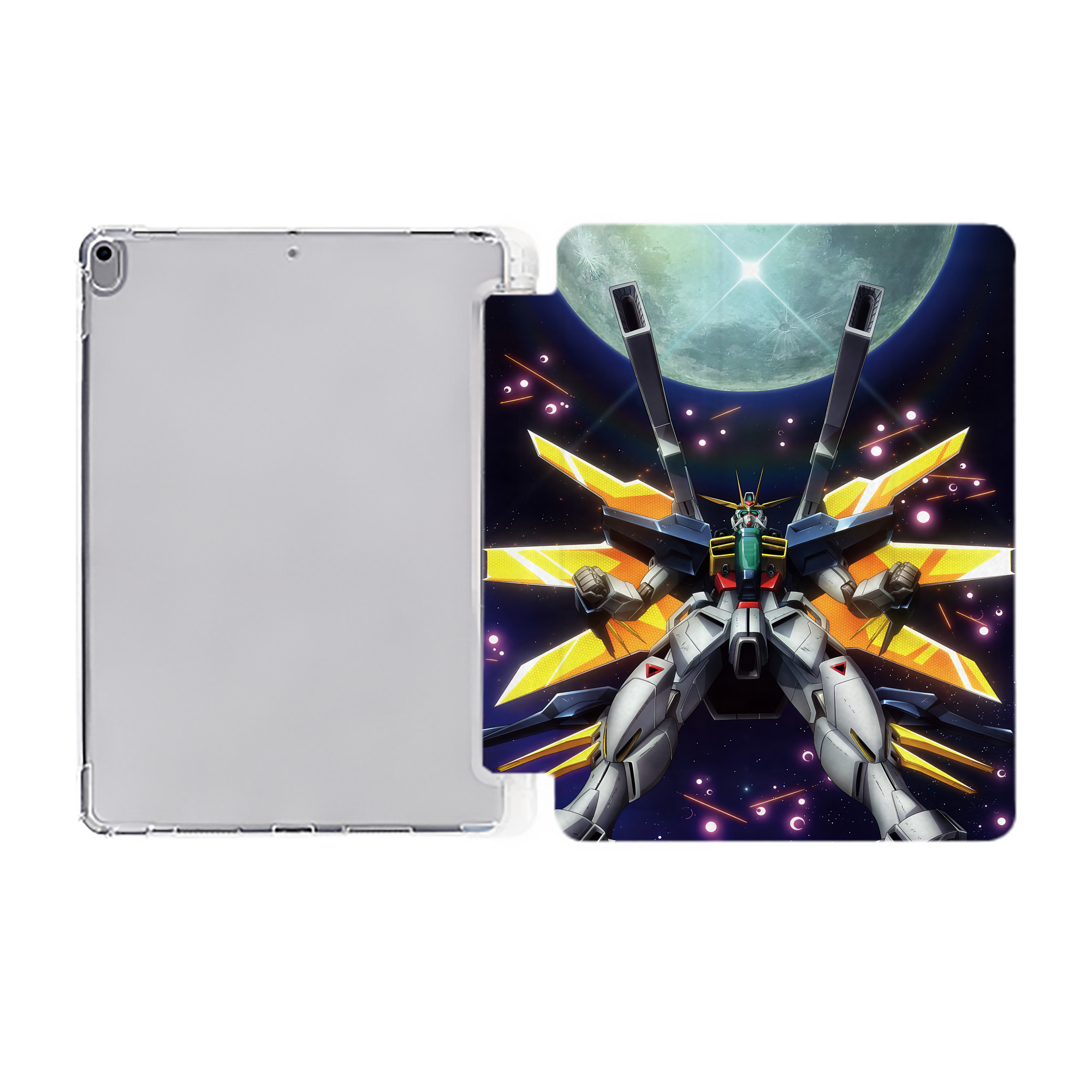 （画像用） 機動戦士ガンダム Mobile Suit Gundam IPad ケース ペン収納付き 三つ折りスタンド PUレザー×シリコン 対応機種9.5/10.5/10.9インチ
